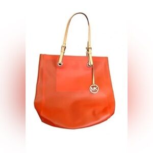 Michael Kors Handbag Tote Bag Jelly Orange Tangerine Shoulder Large PVC